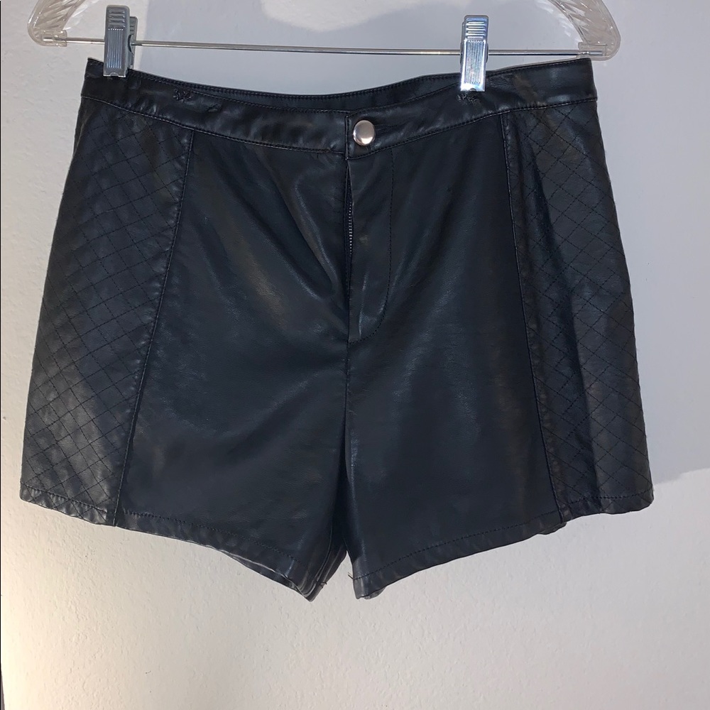 Faux leather high waisted shorts worn once